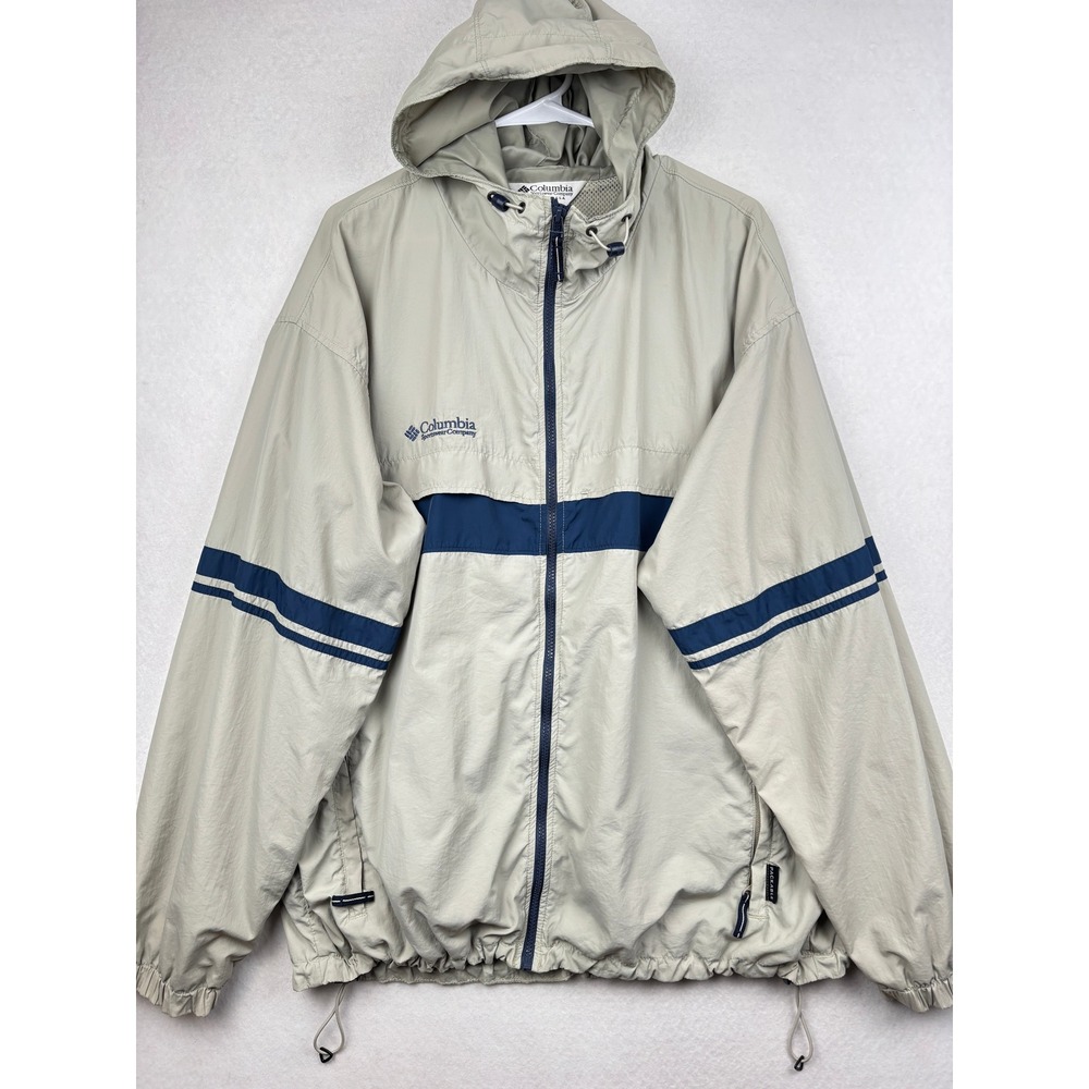 Columbia Windbreaker Mens XL Packable Hooded‎ Lightweight Jacket